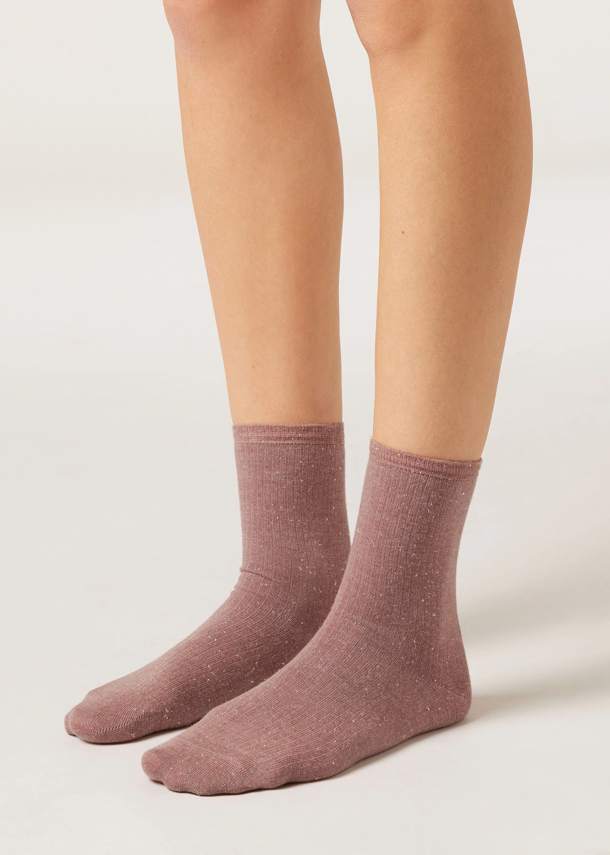 Cashmere Short Socks with Glitter