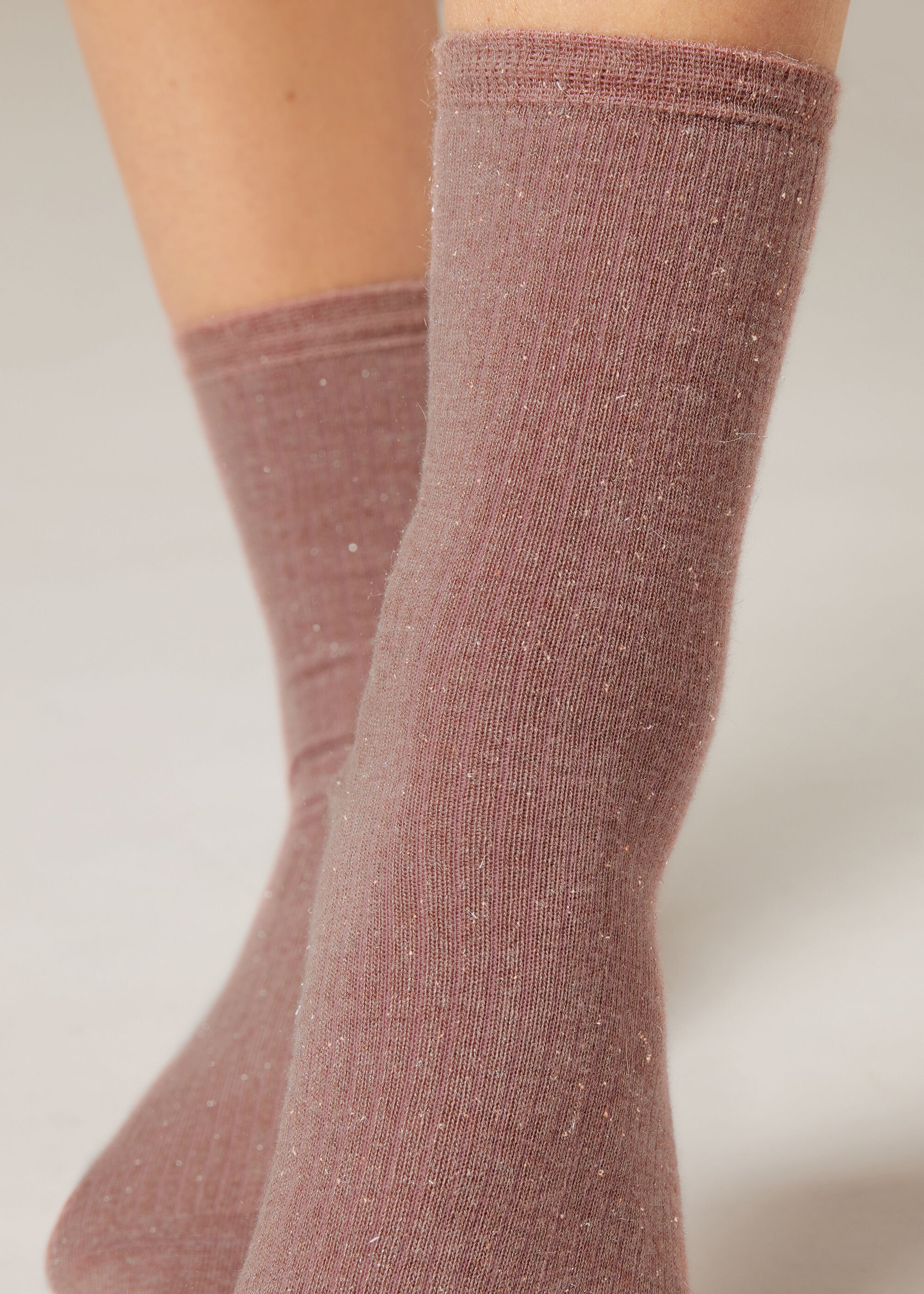 Cashmere Short Socks with Glitter