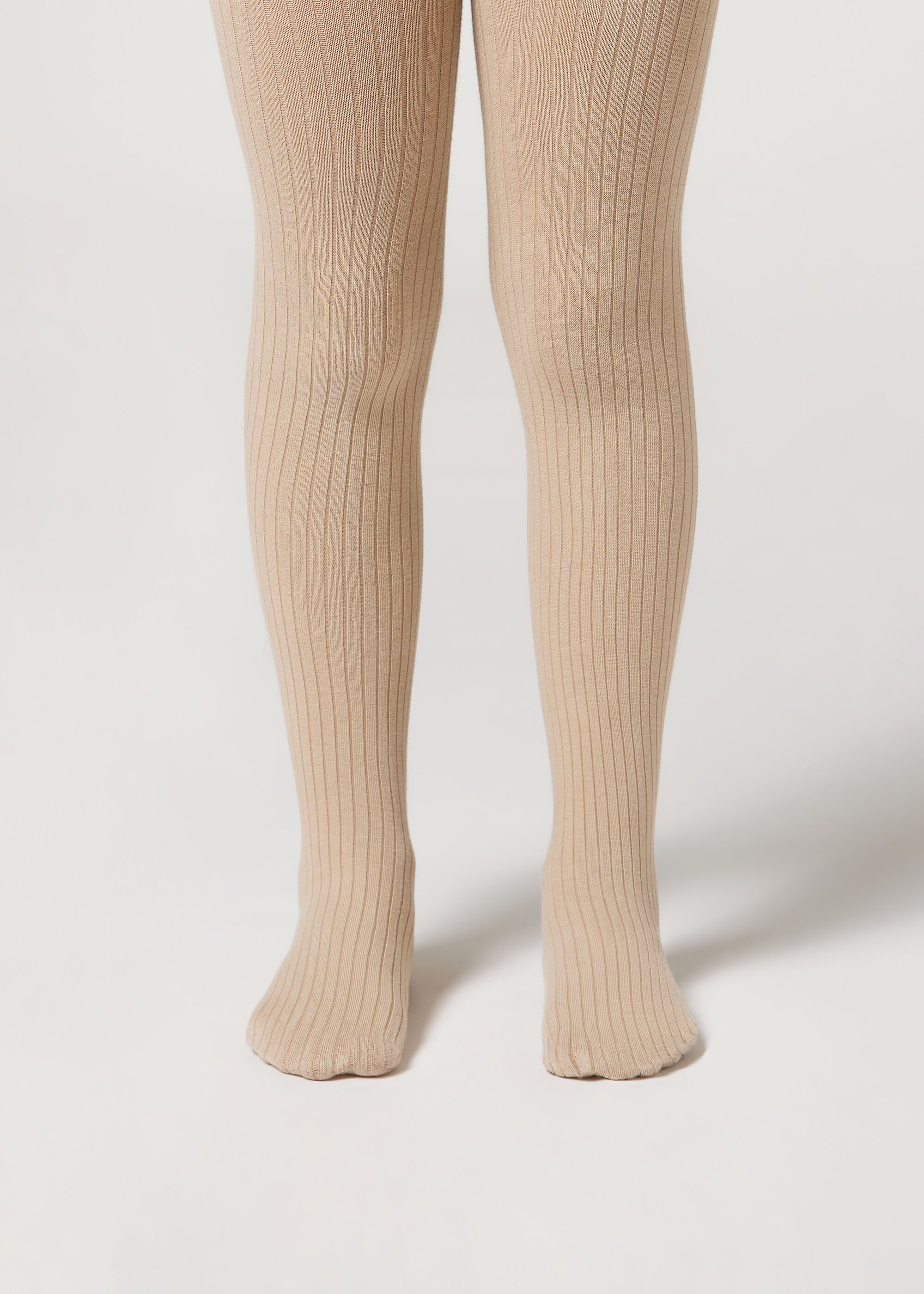 Girls’ Ribbed Cotton Tights