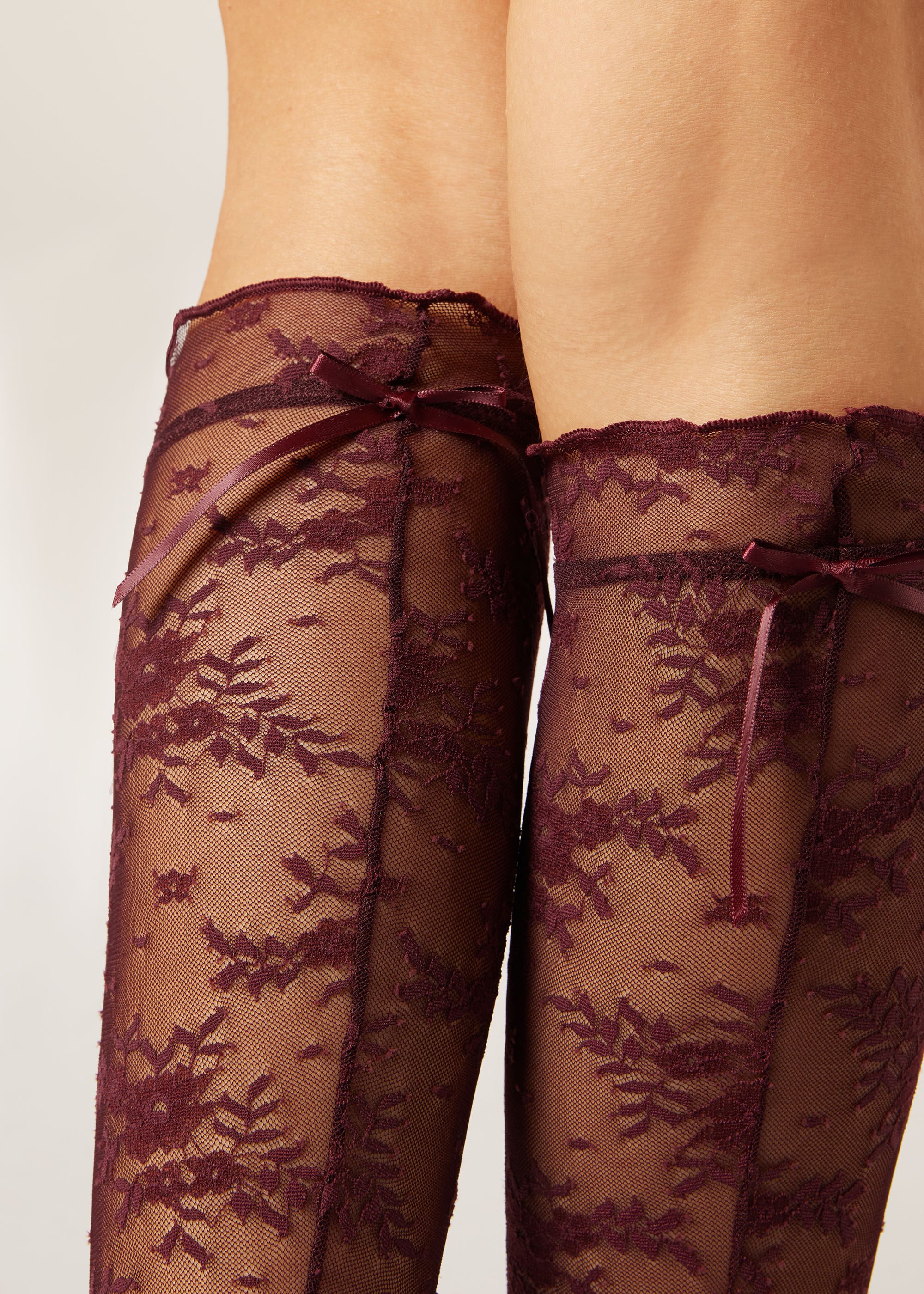 Lace Knee-High Socks