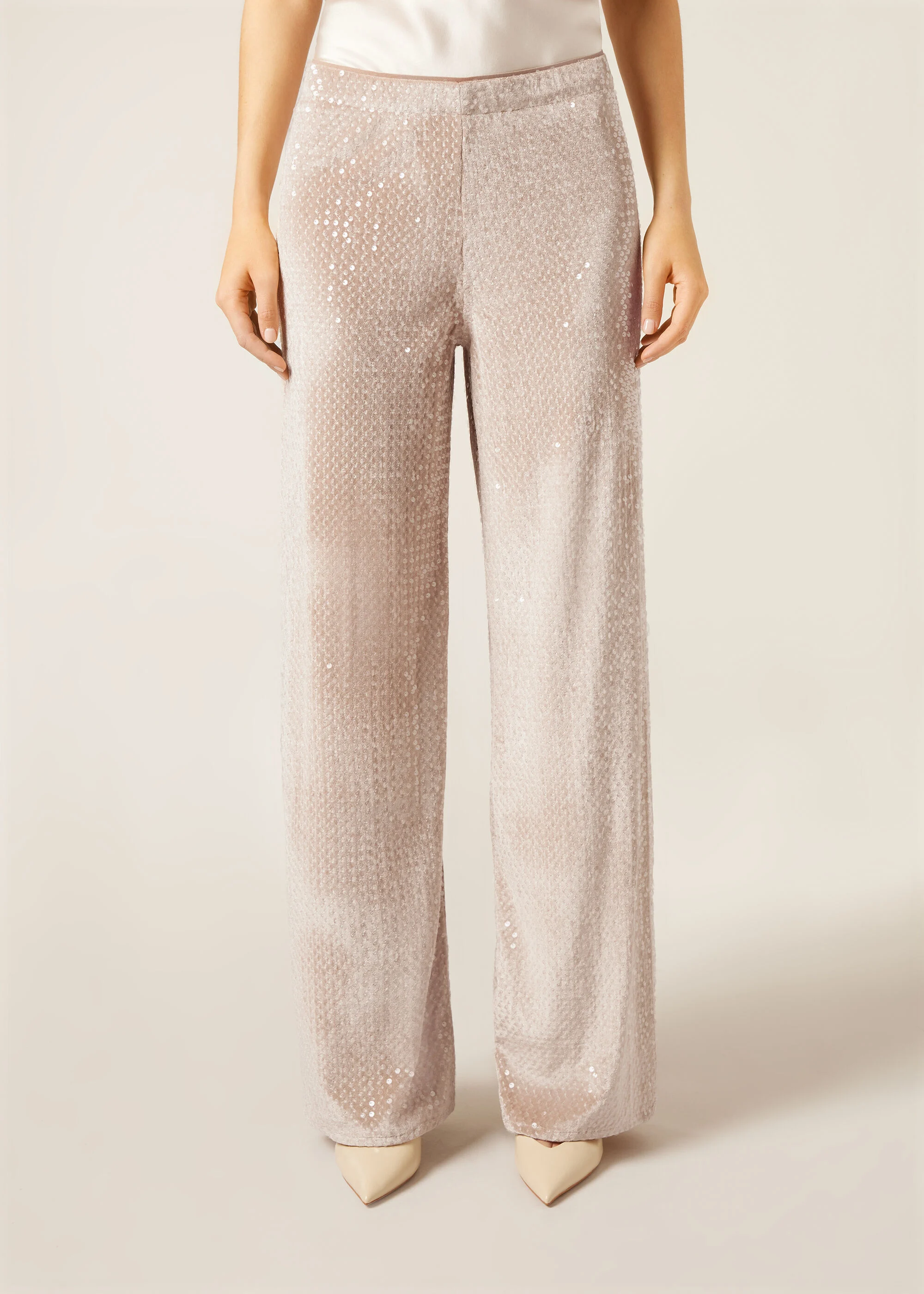 Velvet and Sequins Palazzo Pants