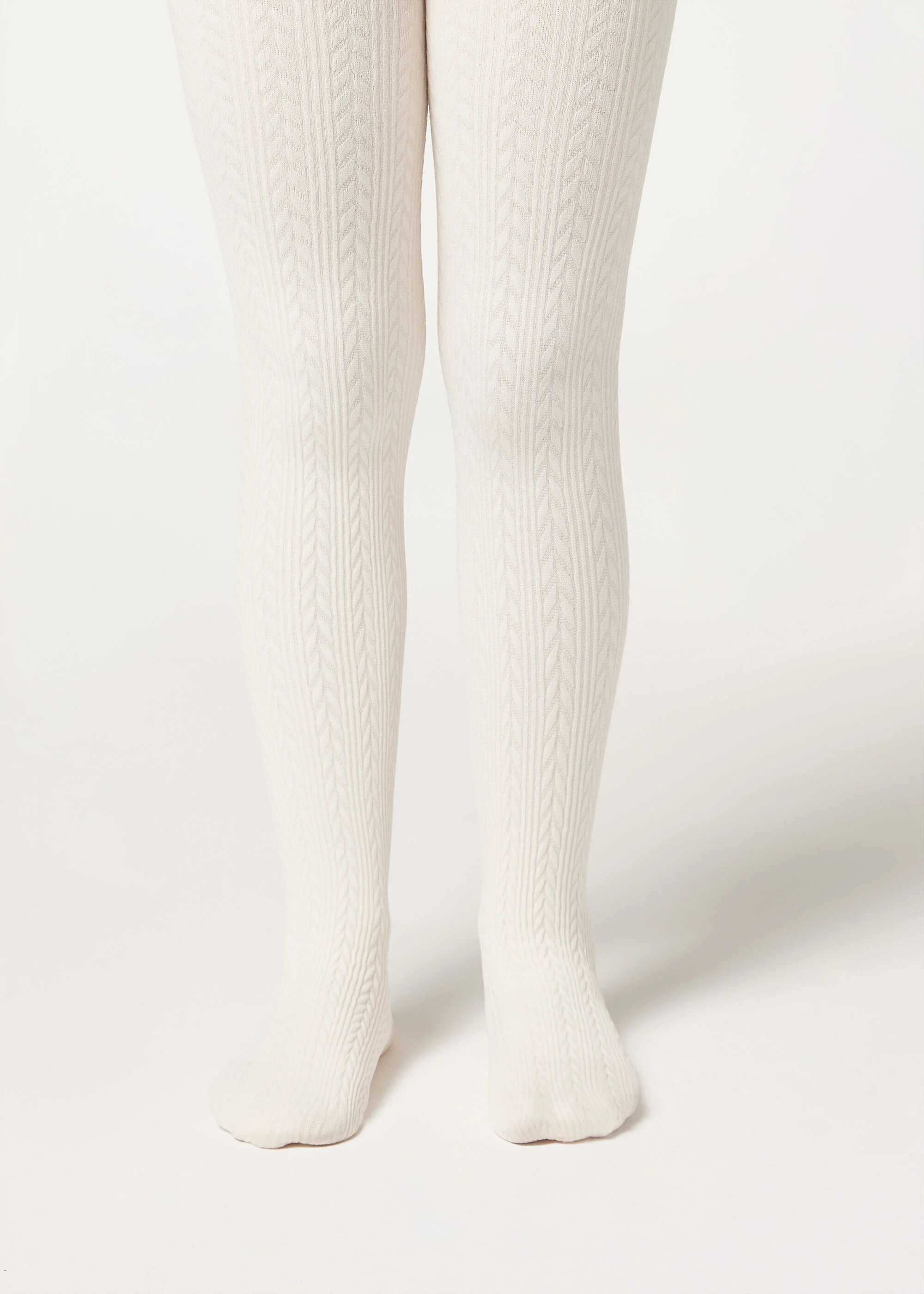 Girls Cable Knit Thermal Tights