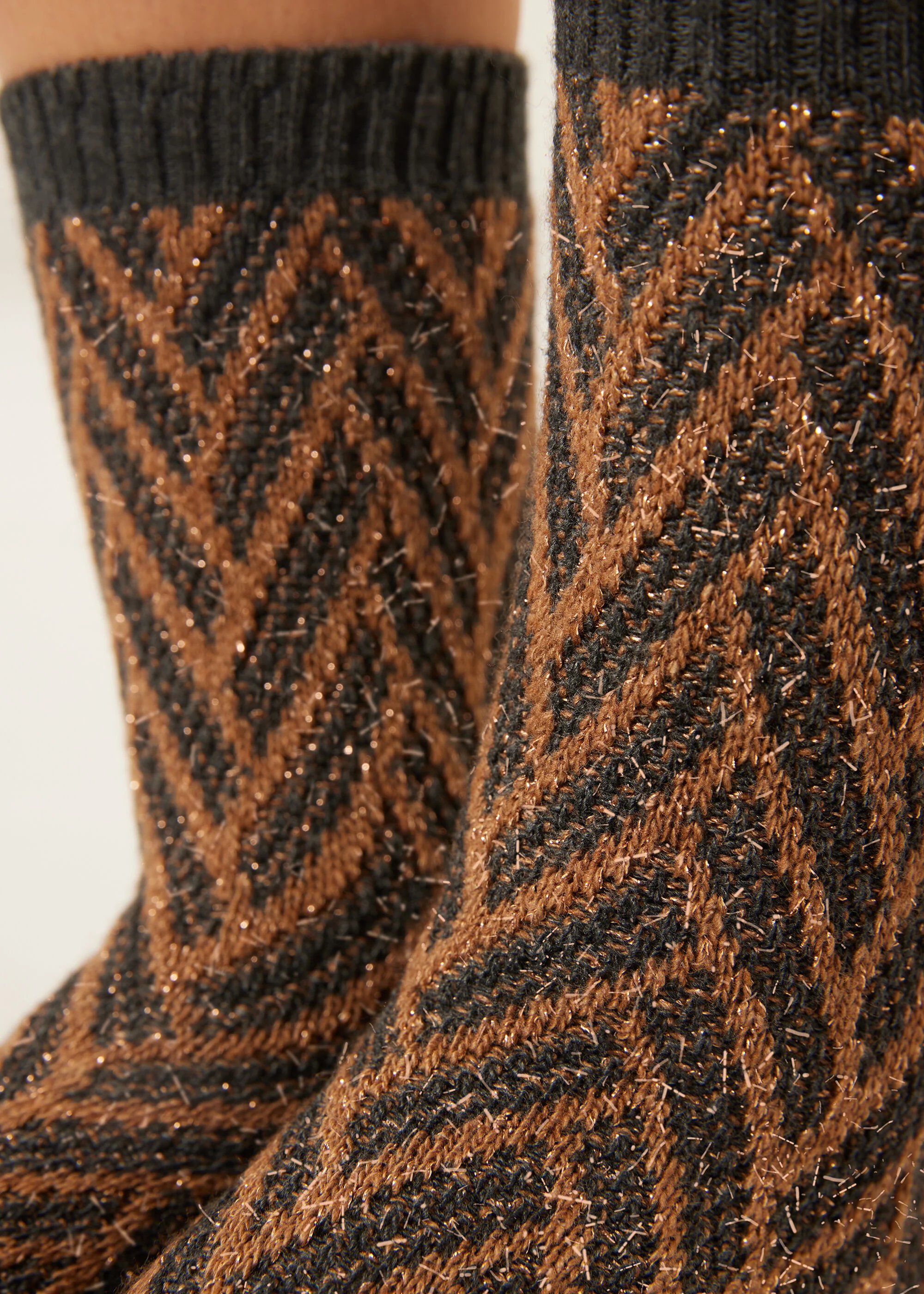 Chevron Glitter Socks