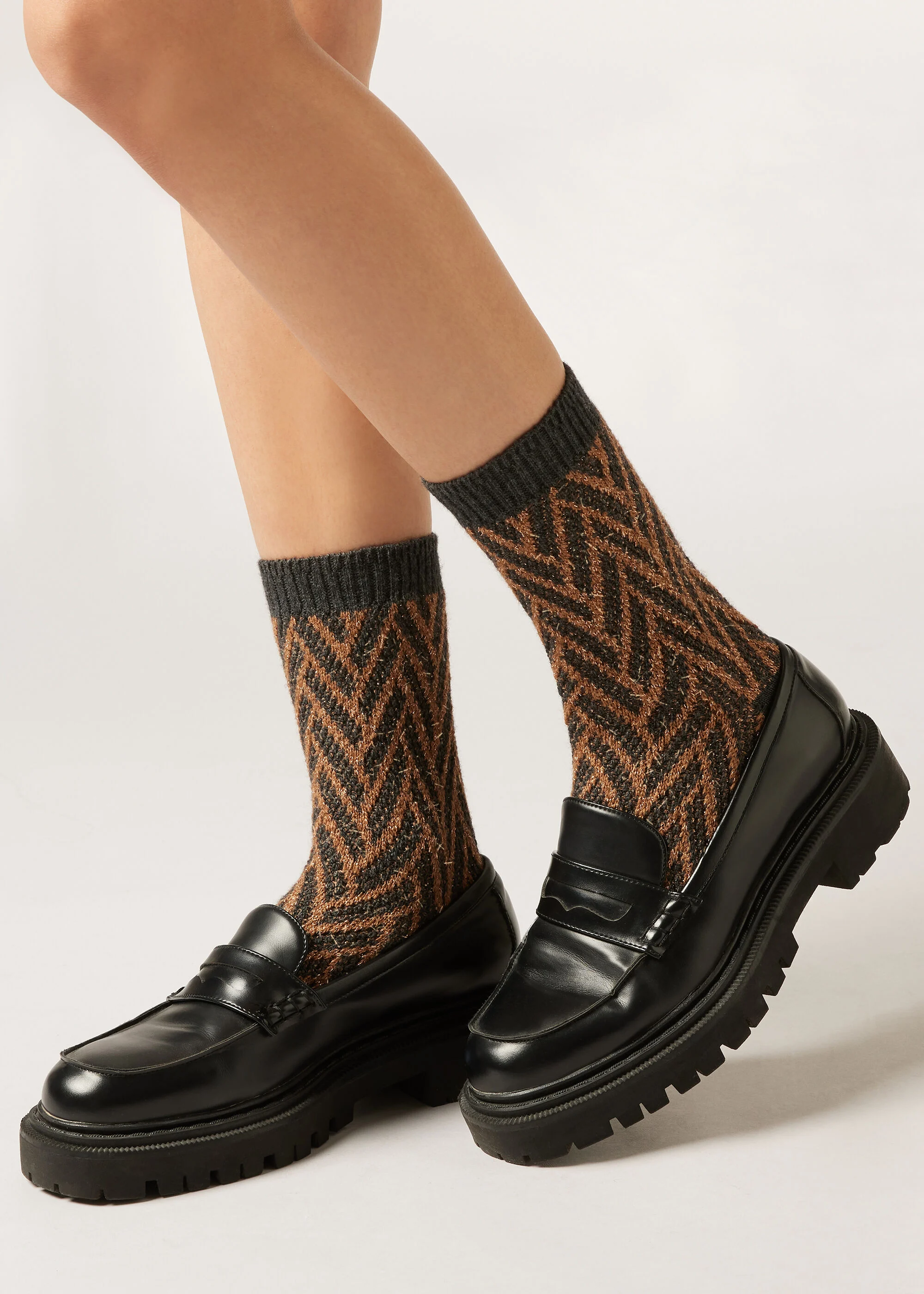 Chevron Glitter Socks