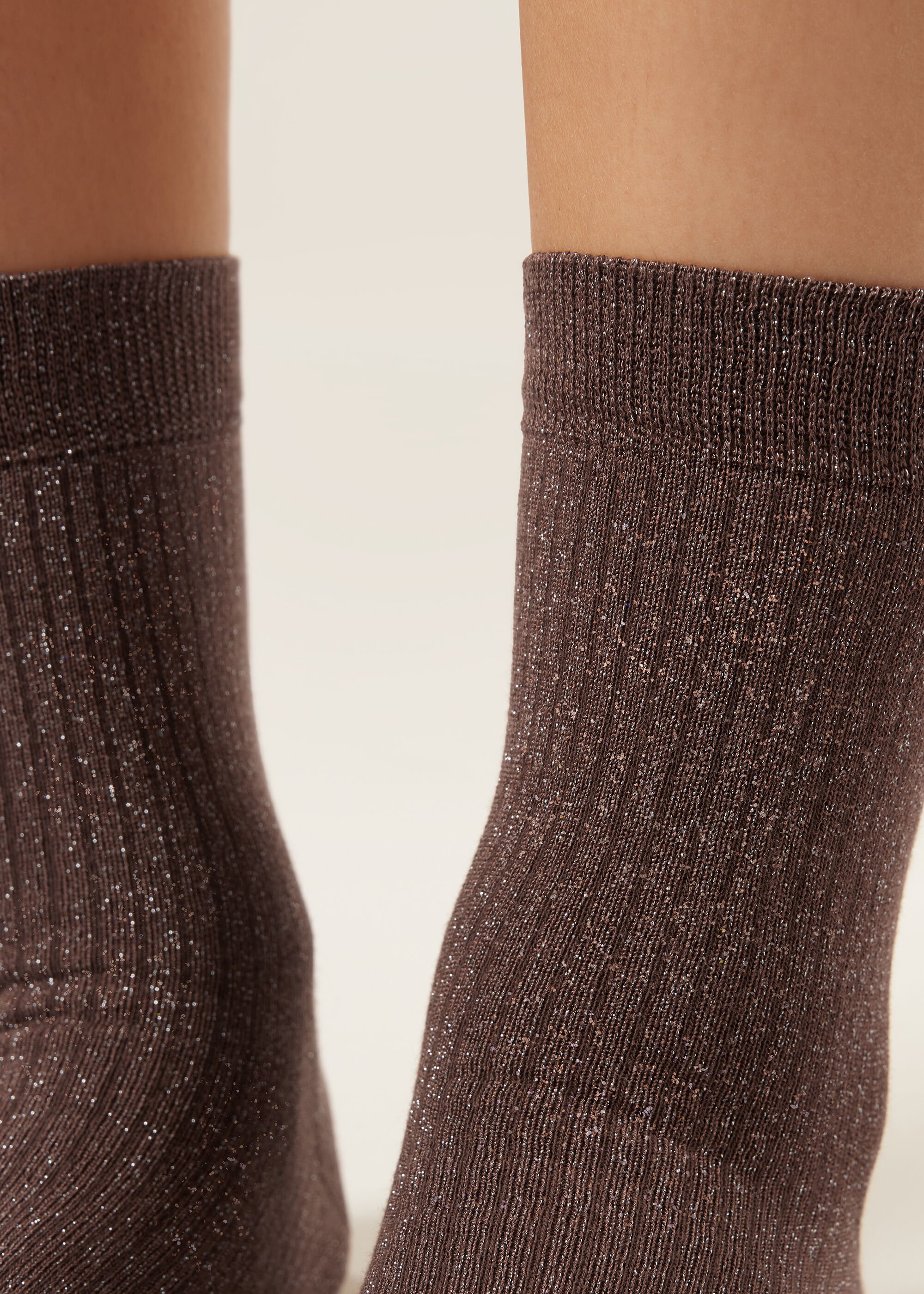 Ribbed Glitter Socks