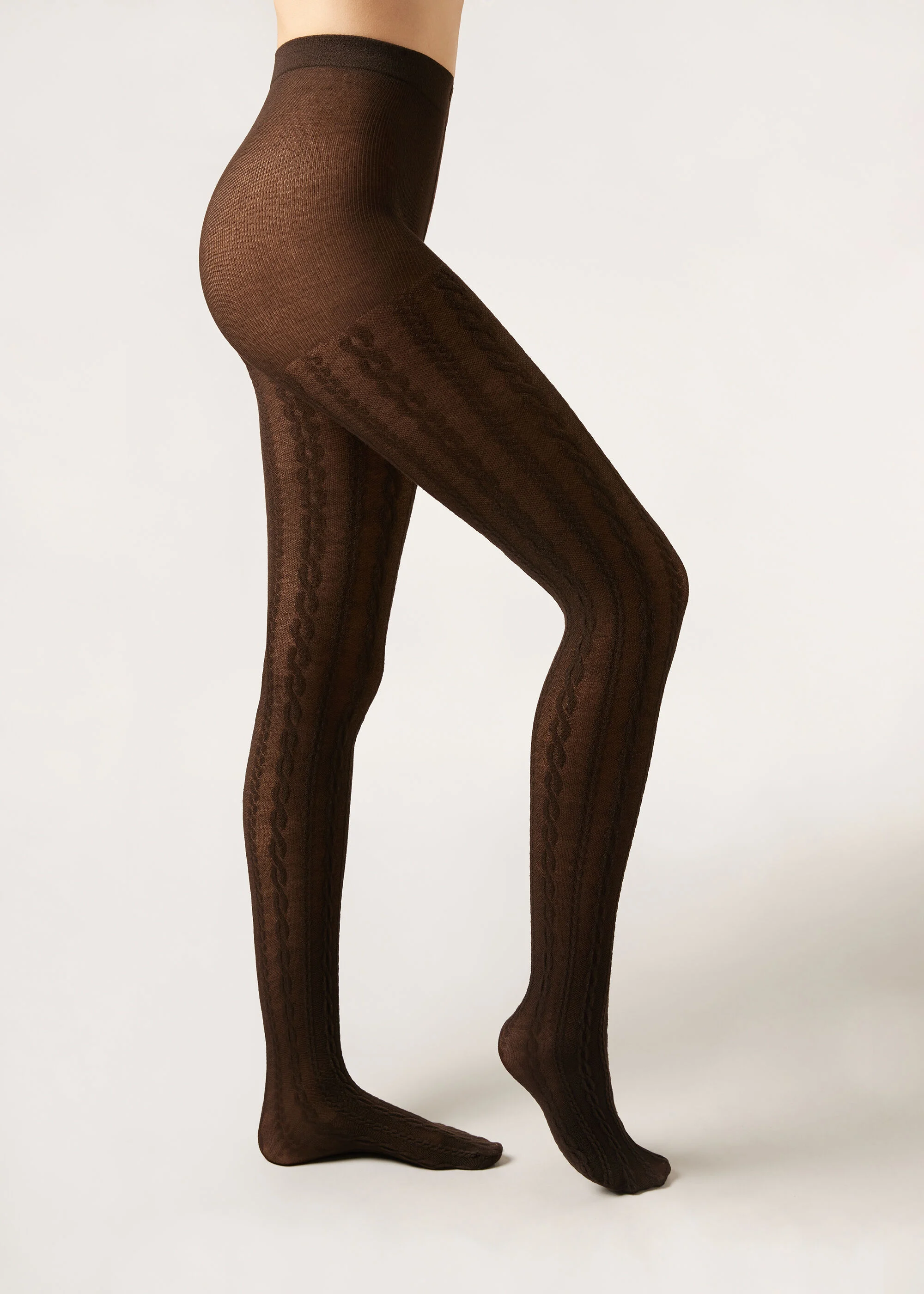 Cable Knit Tights with Cashmere
