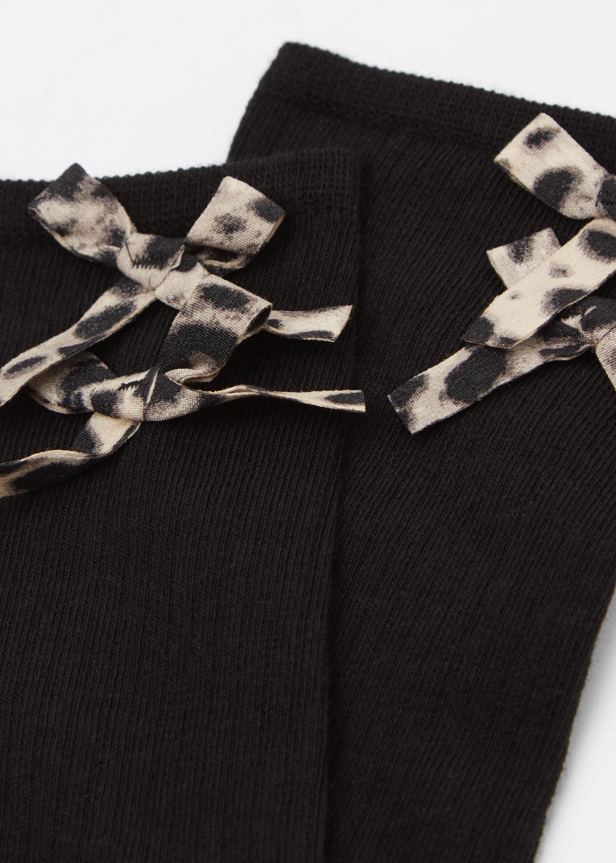 Animal Print Short Bow Socks